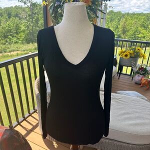 MICHEAL LAUREN RIBBED VNECK LONG SLEEVE SIZE LG
